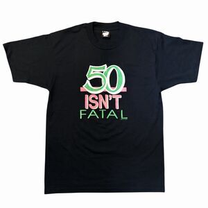 Vtg Screen Stars Best Novelty T-Shirt Adult L Black 50th Birthday Made USA 1990